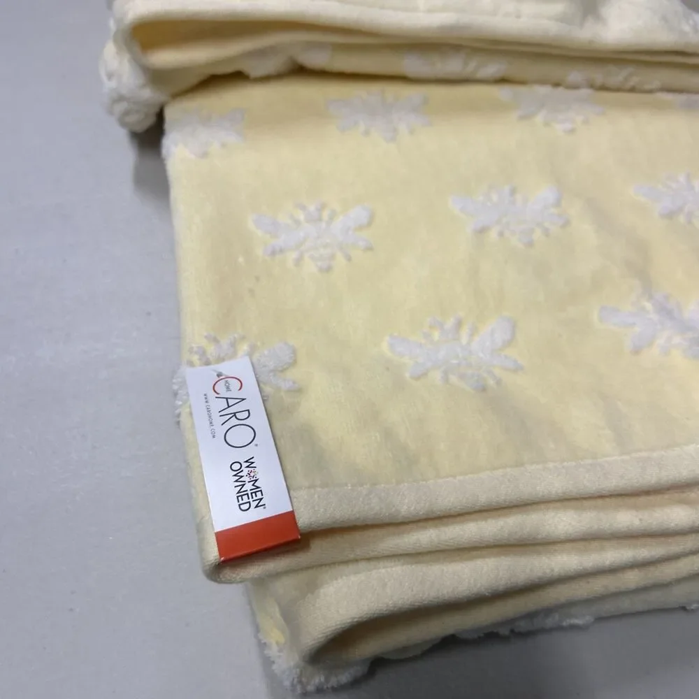 Caro Home 100% Cotton Bath Towel 2Pc Yellow White Bumble Bee